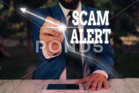 Text sign showing Scam Alert. Conceptual photo unsolicited email that claims the Stock Photos
