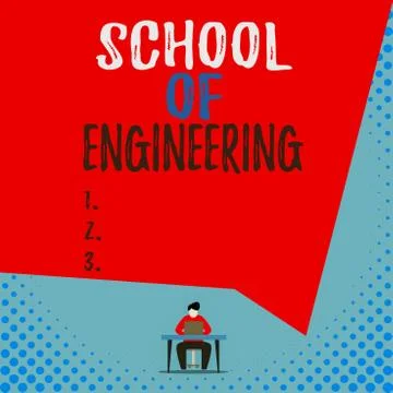 Text sign showing School Of Engineering. Conceptual photo college to study Stock Illustration