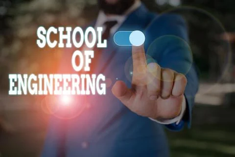 Text sign showing School Of Engineering. Conceptual photo college to study Foto stock
