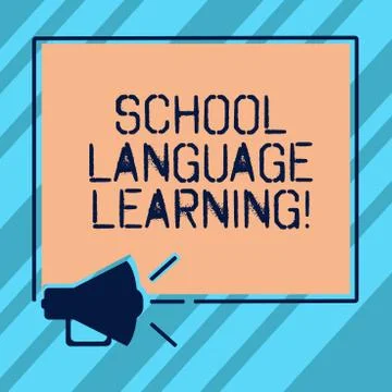 Text sign showing School Language Learning. Conceptual photo school where one Illustrazione stock