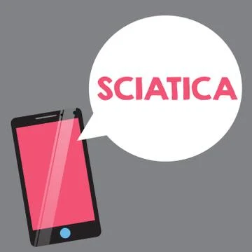 Text sign showing Sciatica. Conceptual photo Pain caused by irritation of the Stock Illustration