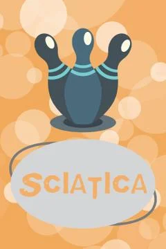Text sign showing Sciatica. Conceptual photo Pain caused by irritation of the Stock Illustration
