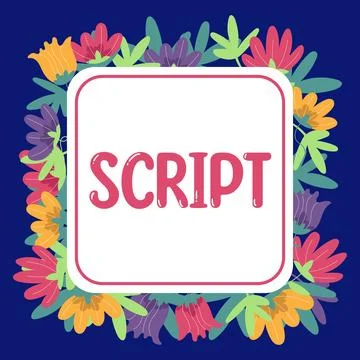 Text sign showing Script. Business overview handwriting as distinct from print Stockillustratie