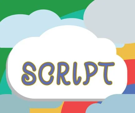 Text sign showing Script. Conceptual photo handwriting as distinct from print 스톡 일러스트