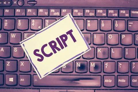 Text sign showing Script. Conceptual photo handwriting as distinct from print Stock Photos