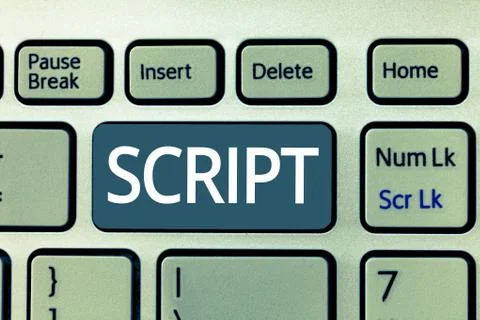Text sign showing Script. Conceptual photo handwriting as distinct from print 스톡 사진