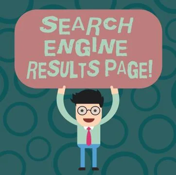 Text sign showing Search Engine Results Page. Conceptual photo Website created Stock Illustration