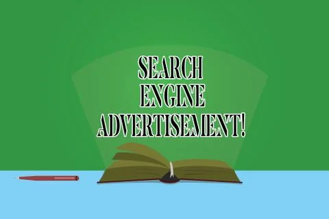 Text sign showing Search Engine Advertisement. Conceptual photo Placing online Stock Illustration
