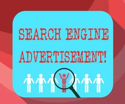 Text sign showing Search Engine Advertisement. Conceptual photo Placing online Illustrazione stock