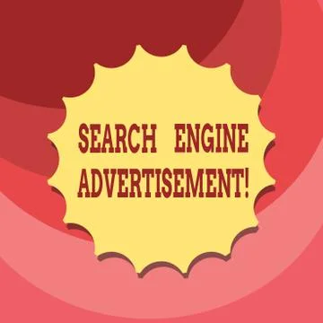 Text sign showing Search Engine Advertisement. Conceptual photo Placing online Illustrazione stock