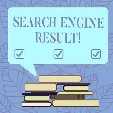 Text sign showing Search Engine Result. Conceptual photo pages displayed by Illustrazione stock