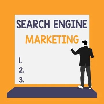 Text sign showing Search Engine Marketing. Conceptual photo promote Website Stock Illustration