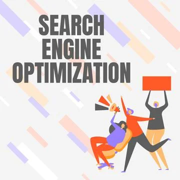 Text sign showing Search Engine Optimization. Business approach Increase of Stock Illustration