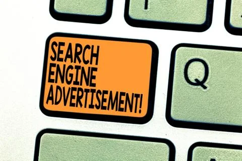 Text sign showing Search Engine Advertisement. Conceptual photo Placing online 写真素材