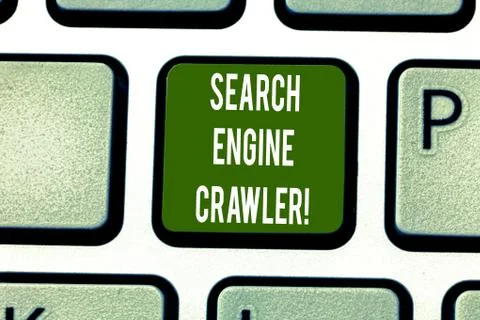 Text sign showing Search Engine Crawler. Conceptual photo program or automated 스톡 사진