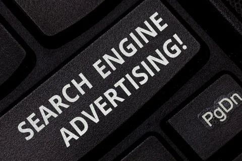 Text sign showing Search Engine Advertising. Conceptual photo method of placing Foto stock