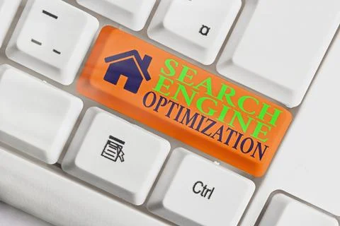 Text sign showing Search Engine Optimization. Conceptual photo Increase of Foto stock