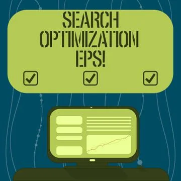 Text sign showing Search Optimization Eps. Conceptual photo process affecting Stock Illustration