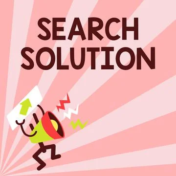 Text sign showing Search Solution. Concept meaning an action or process of Stockillustratie