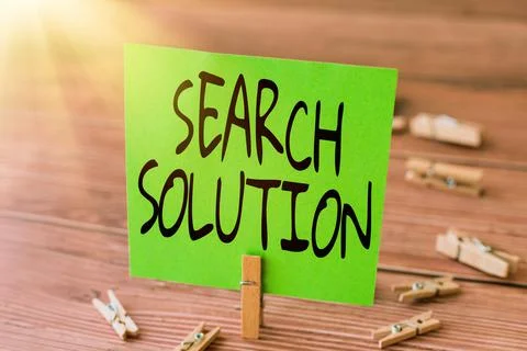 Text sign showing Search Solution. Business showcase an action or process of Stock Photos