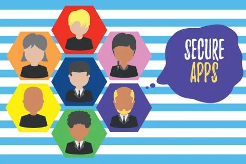 Text sign showing Secure Apps. Conceptual photo protect the device and its data Stock Illustration