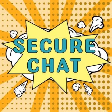 Text sign showing Secure Chat. Business concept approach to protect messages Stock Illustration