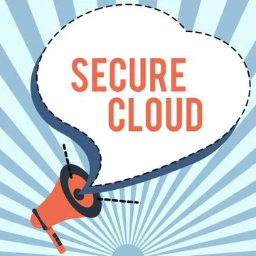 Text sign showing Secure Cloud. Concept meaning global network security and Stock Illustration