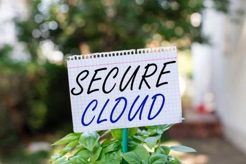Text sign showing Secure Cloud. Conceptual photo global network security and 写真素材