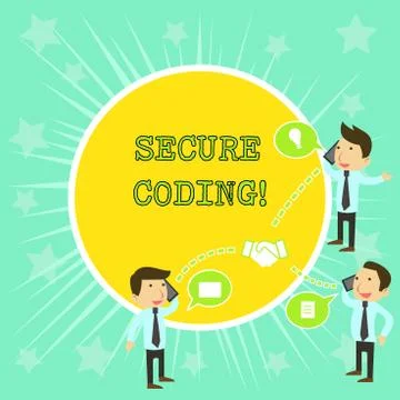 Text sign showing Secure Coding. Conceptual photo Applied to avoid the Stock Illustration