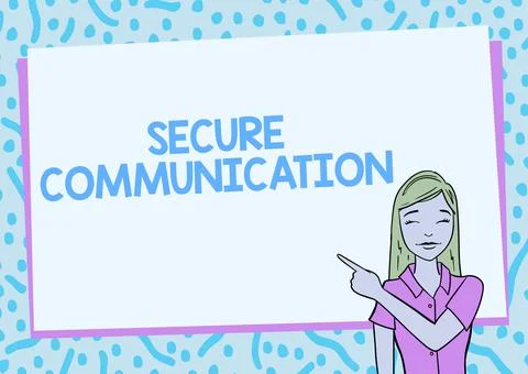 Text sign showing Secure Communication. Business overview preventing Illustrazione stock