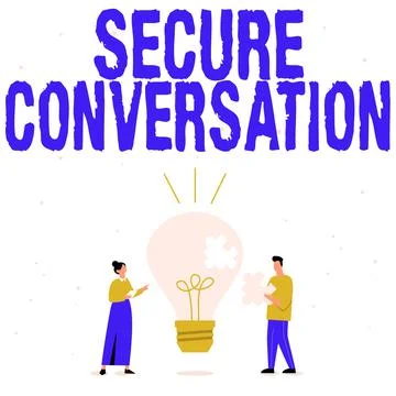 Text sign showing Secure Conversation. Internet Concept Secured Encrypted Stock Illustration