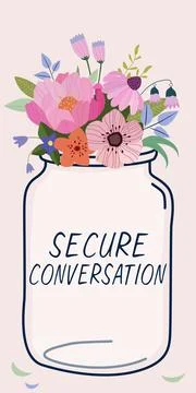 Text sign showing Secure Conversation. Internet Concept Secured Encrypted Ilustración de archivo