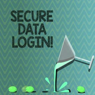 Text sign showing Secure Data Login. Conceptual photo set of credentials used to Stockillustratie