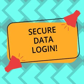 Text sign showing Secure Data Login. Conceptual photo set of credentials used to Stockillustratie