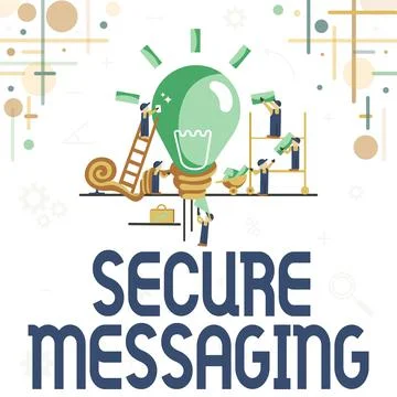 Text sign showing Secure Messaging. Business overview protect critical data when Stock Illustration