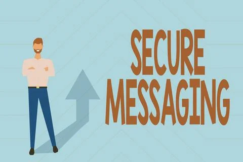 Text sign showing Secure Messaging. Conceptual photo protect critical data when Stock Illustration