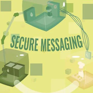 Text sign showing Secure Messaging. Business overview protect critical data when Stock Illustration