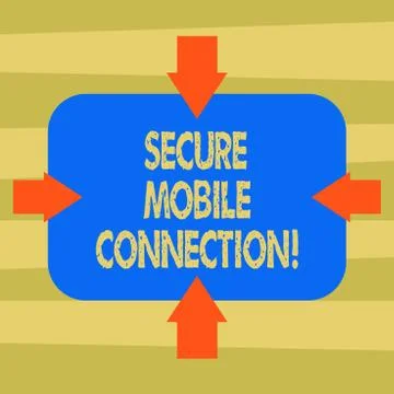 Text sign showing Secure Mobile Connection. Conceptual photo Encrypted by one or Stock Illustration
