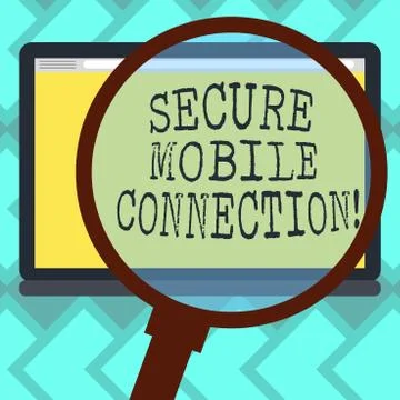Text sign showing Secure Mobile Connection. Conceptual photo Encrypted by one or 스톡 일러스트