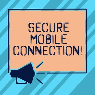 Text sign showing Secure Mobile Connection. Conceptual photo Encrypted by one or Stock Illustration