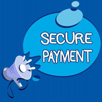 Text sign showing Secure Payment. Conceptual photo Security of Payment refers to Ilustração Stock