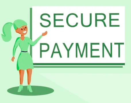 Text sign showing Secure Payment. Conceptual photo Security of Payment refers to Ilustração Stock