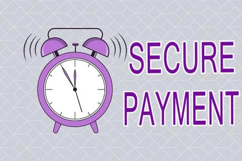 Text sign showing Secure Payment. Conceptual photo Security of Payment refers to Ilustração Stock