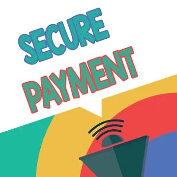 Text sign showing Secure Payment. Conceptual photo Security of Payment refers to Ilustração Stock