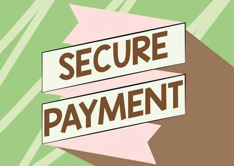Text sign showing Secure Payment. Concept meaning Security of Payment refers to Ilustração Stock