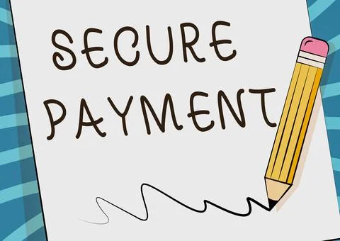 Text sign showing Secure Payment. Business showcase Security of Payment refers Ilustração Stock