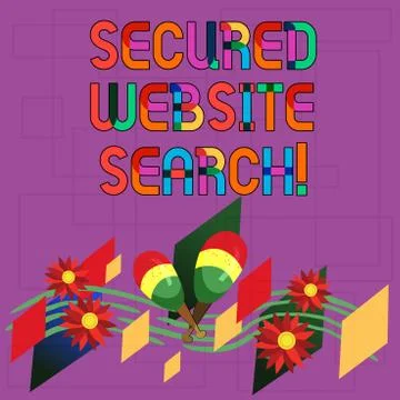 Text sign showing Secured Website Search. Conceptual photo browser and website Stock Illustration