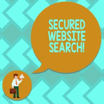 Text sign showing Secured Website Search. Conceptual photo browser and website Stock Illustration