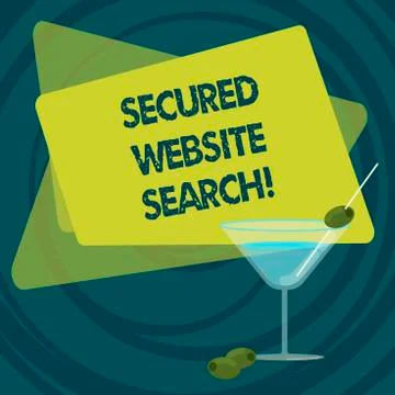 Text sign showing Secured Website Search. Conceptual photo browser and website Stock Illustration
