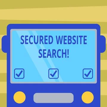Text sign showing Secured Website Search. Conceptual photo browser and website Stock Illustration